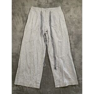 Uniqlo x JW Anderson Patchwork Linen Pants Drawstring Size L Striped White Blue